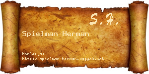 Spielman Herman névjegykártya